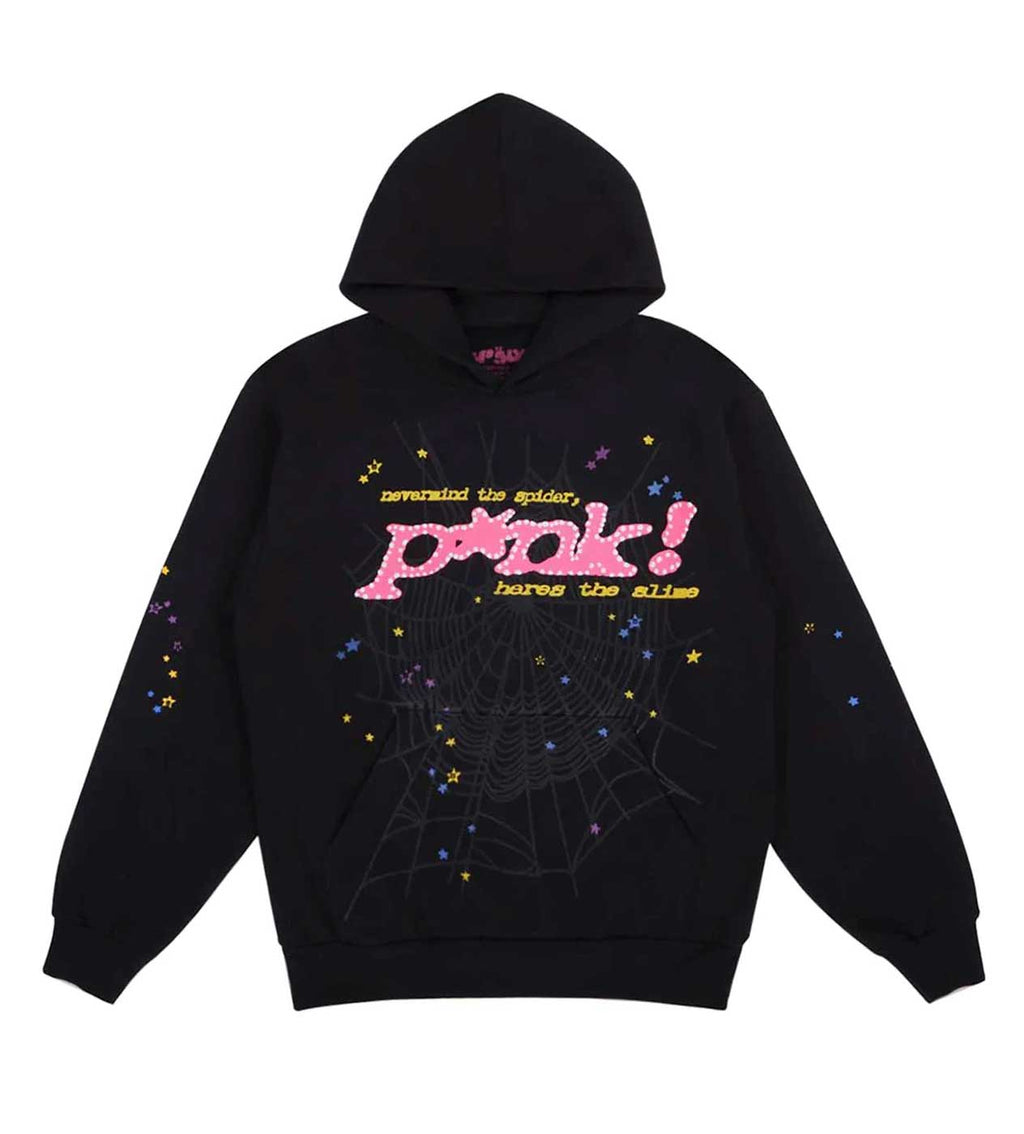 Sp5der P*nk Hoodie Black